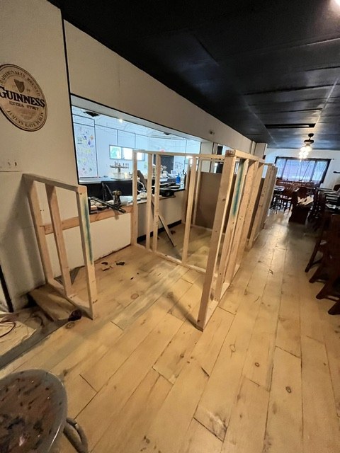 Framing run out across the floor